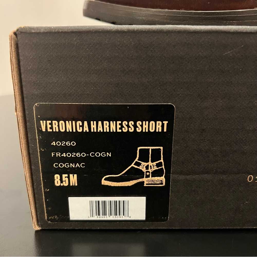 Frye Veronica Cognac Harness Short Boot Bootie 8.5 - Picture 3 of 7